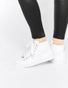 Puma Basket White Mid Exotic Croc Texture Sneakers - White