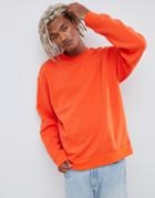 Weekday Steve Sweatshirt In Orange - Orange