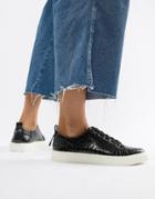 Asos Design Durban Pointed Lace Up Sneakers-black