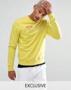 Fila Black Sweatshirt With Large Logo Exclusive To Asos - Yellow