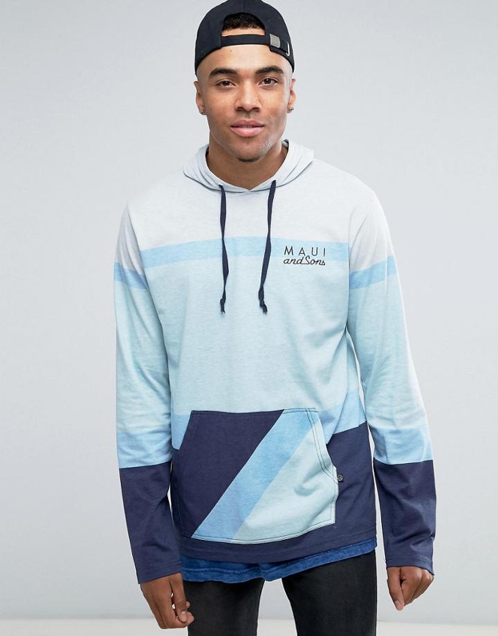Maui Lakewind Paneled Lightweight Hoodie - Blue