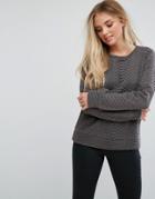 Qed London Quilted Sweater - Gray