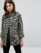 All Saints Rasko Jacket In Camo - Green