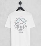 Columbia Tillamook Way Ii Back Print T-shirt In White/green - Exclusive To Asos
