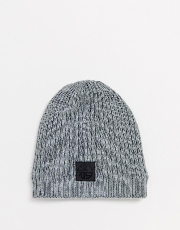 Soul Star Recycled Yarn Beanie In Gray