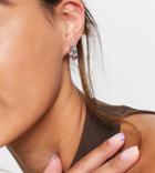 Asos Design Sterling Silver Hoop Earrings In Daisy Design