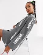 Jaded London Oversized Blazer In Reflective Script Two-piece-gray