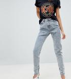 Vero Moda Tall Acid Wash Mom Jean - Blue