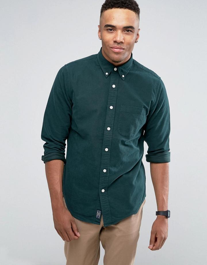 Abercrombie & Fitch Oxford Shirt Slim Fit In Dark Green - Green