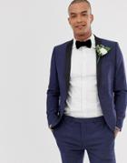 Twisted Tailor Super Skinny Tuxedo Suit Jacket With Blue Fleck - Blue