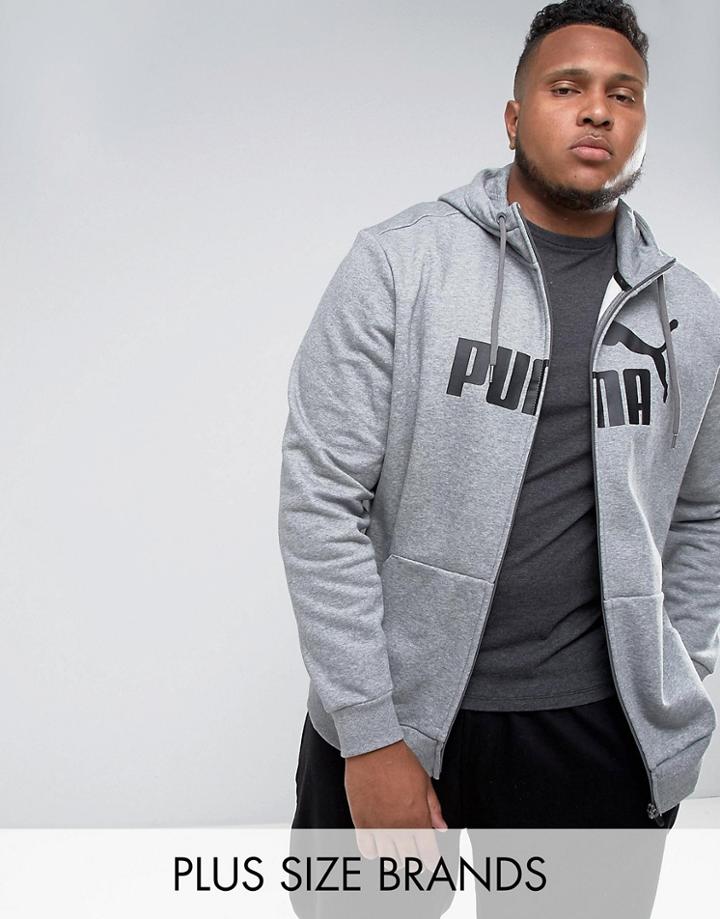 Puma Plus Ess No1 Zip-up Hoodie In Gray 83825903 - Gray
