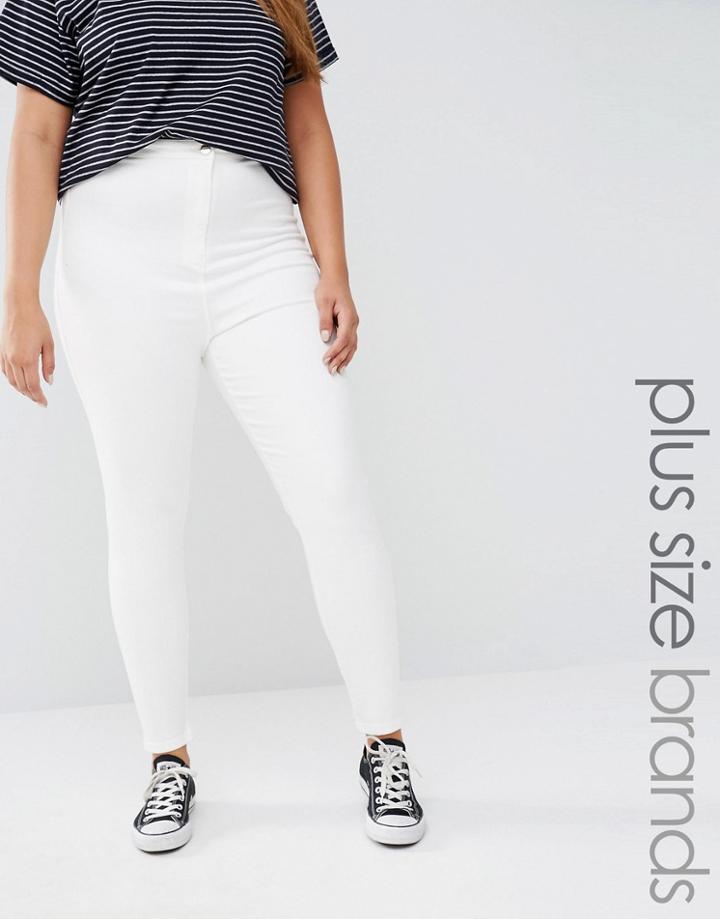 Missguided Plus Vice High Waisted Super Stretch Skinny Jean - White