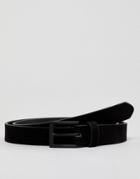 New Look Faux Suede Belt With Matte Buckle In Black - Black
