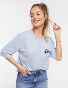 Quiksilver Mid Sleeve Cropped T-shirt In Blue-white