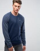 Hollister Icon Crew Neck Sweatshirt Tonal Raglan Sleeves Regular Fit In Navy Marl - Navy