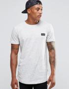 Nicce London Fleck T-shirt With Curved Hem - Stone