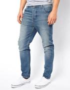 Asos Tapered Jeans In Light Wash - Blue