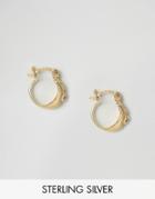 Asos Gold Plated Sterling Silver Ring 12mm Hoop Earrings - Gold