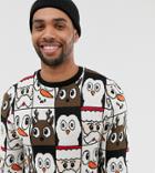 Asos Design Tall Christmas Sweater In All Over Design - Black