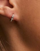 Topshop Baguette Crystal Huggy Hoop Earrings In Gold