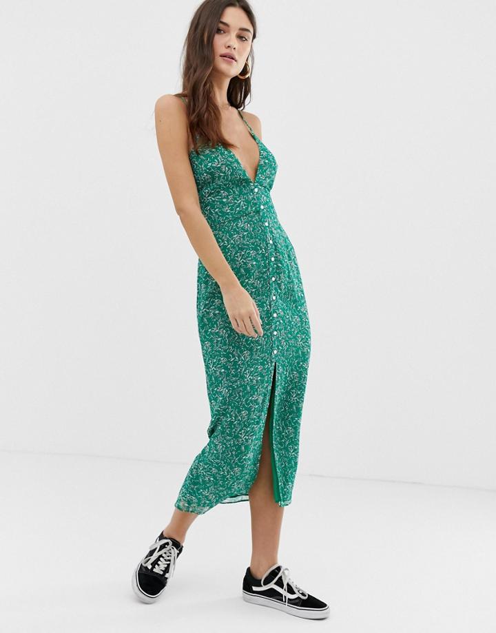 The East Order Gizele Buttondown Midi Dress - Green