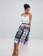 Closet Plaid Midi Skirt - Multi