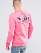 Friend Or Faux Tremer Back Print Sweater - Pink