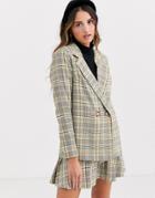 Daisy Street Double Breasted Blazer In Check Two-piece-multi