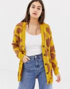 Daisy Street Cardigan In Giraffe Knit - Multi