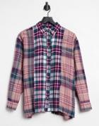 Stradivarius Patchwork Checked Shirt-multi