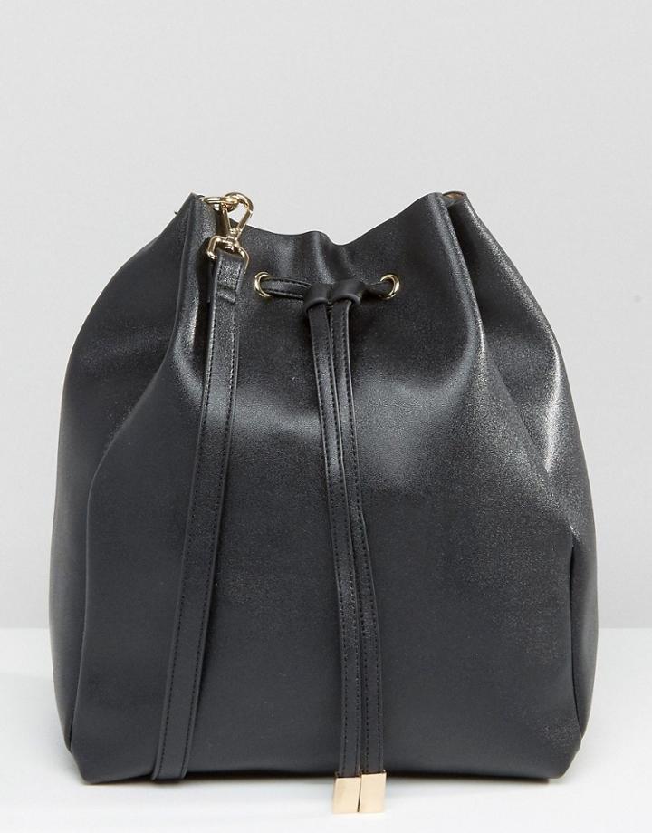 Asos Minimal Drawstring Shoulder Bag - Black