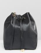 Asos Minimal Drawstring Shoulder Bag - Black