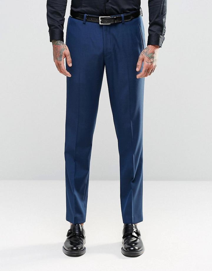 Asos Slim Suit Pant In Navy Twist - Navy