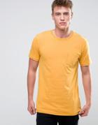 Esprit T-shirt In Burnout Wash And Pocket - Yellow