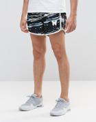 Good For Nothing Retro Shorts With All Over Paint Splatter Print - Black