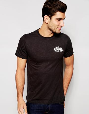 Grain Denim Logo T-shirt - Blue