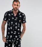 Rose London Shirt In Black Rose Print Reg Fit Exclusive To Asos - Black