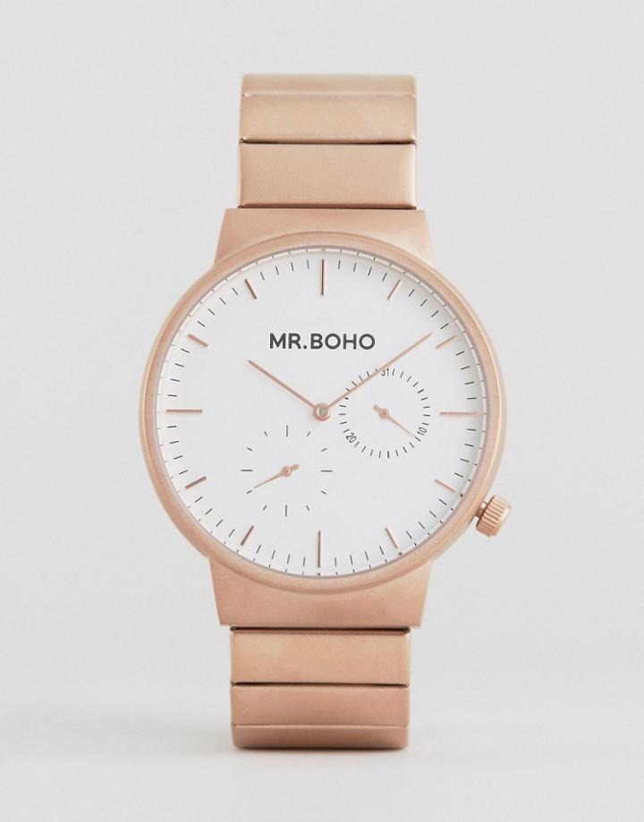 Mr Boho Multifunction Watch In Matt Rose Gold - Gold