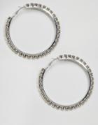New Look Oversized Hoops With Stones - Silver