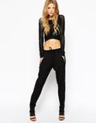 Vila Zip Detail Pant - Black