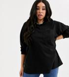 Asos Design Curve Oversized T-shirt With Pocket Detail In Black