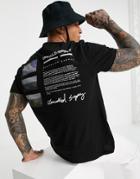 Asos Unrvlld Spply T-shirt With Logo & Graphic Back Print-black