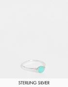 Kingsley Ryan Ring With Circular Turquoise Stone In Sterling Silver
