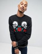 Asos Sweater With Skull And Hearts - Black