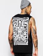 Asos Sleeveless T-shirt With Nyc Back Print - Black