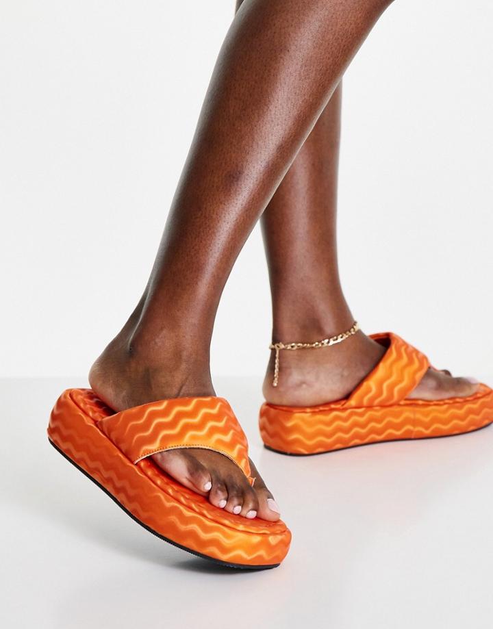 Asos Design Francesca Flatform Sandals In Orange