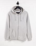 Soul Star Full Zip Hoodie In Light Gray