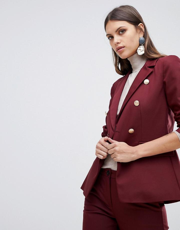 Emme Finto Double Breasted Blazer - Red