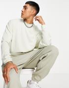 Asos Design Oversized Long Sleeve T-shirt In Slinky Rib In Gray-blues