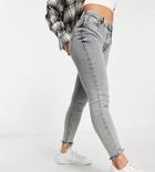 River Island Petite High Waisted Bum Sculpt Skinny Jeans In Gray